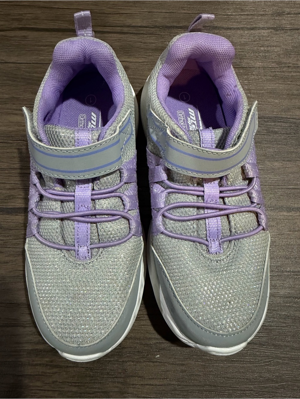 MIA Girls' Lavender and Gray Velcro Athletic Sneakers